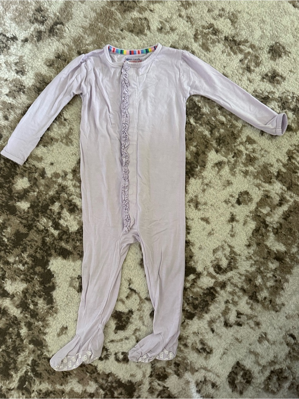 Magnetic Me Lilac Ruffle-Front Footed One-Piece